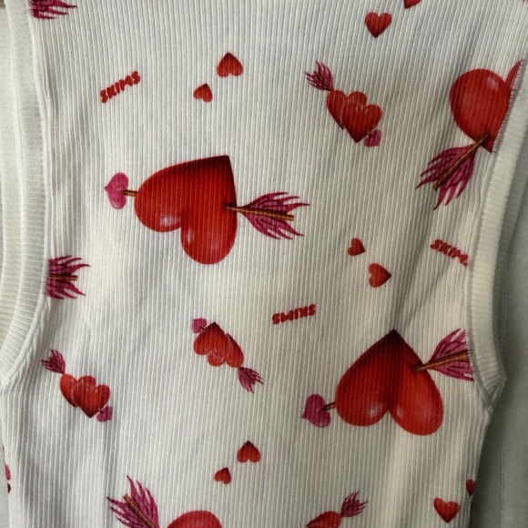SKIMS Valentines Day Heart Cotton Rib Tank Sz XXS Sold Out - Picture 10 of 13